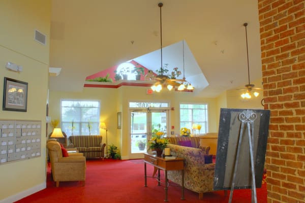 Interior common area with seating and plants