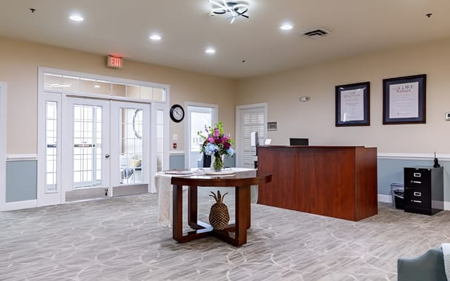 Interior view of a welcoming reception area
