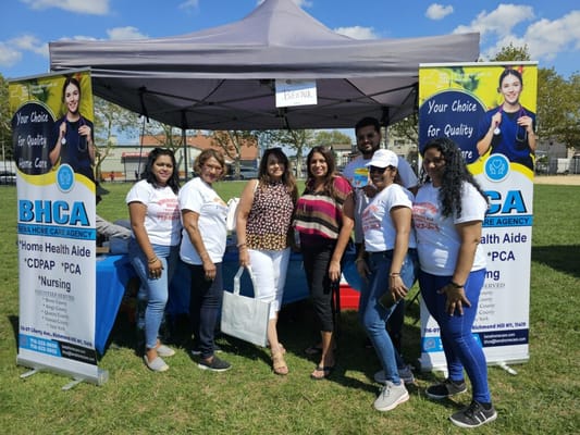Group of staff members at an outdoor event