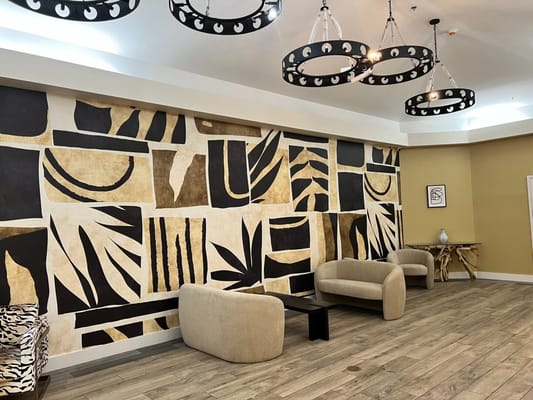 Interior lounge area with modern decor