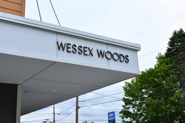 Building sign for Wessex Woods nursing home
