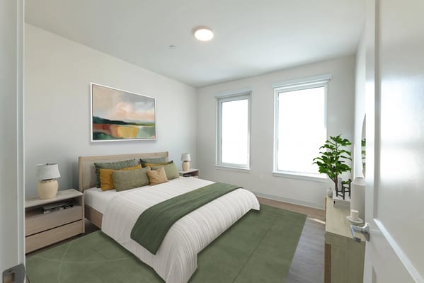 Well-furnished private room in a senior living facility