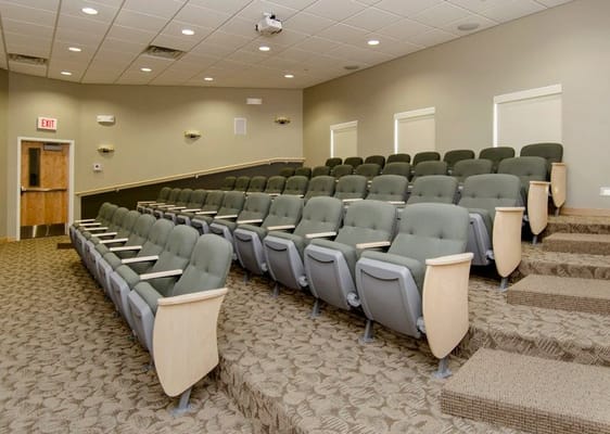Interior theater seating in a multi-purpose room
