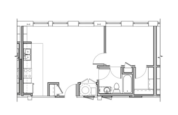 Architectural floor plan of a living unit