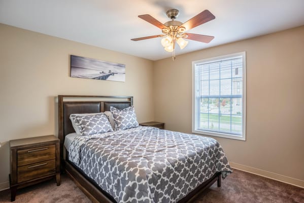 Cozy bedroom in a senior living facility