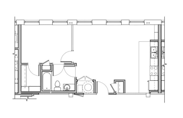Architectural floor plan layout of an apartment