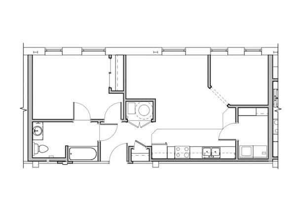 Architectural floor plan showing layout of a unit