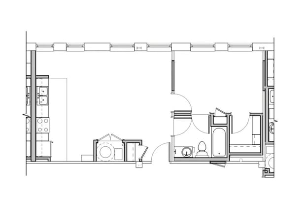 Architectural floor plan of a residential unit
