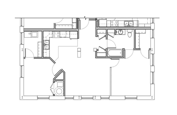 Architectural floor plan of a unit layout