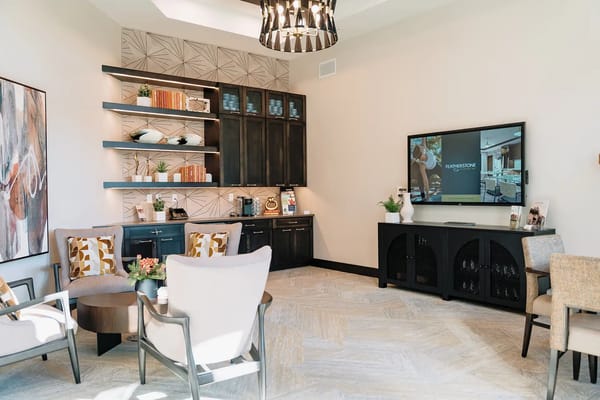 A cozy lounge area with modern decor