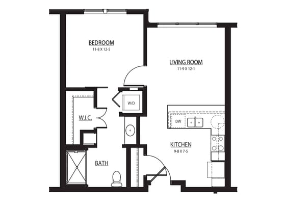Architectural floor plan showing living spaces