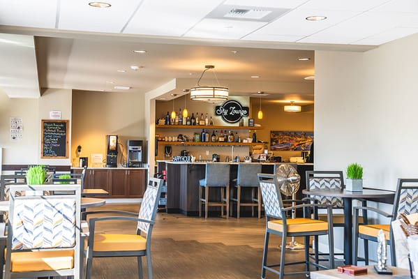 Interior view of the dining area with a bar