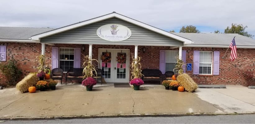 Exterior view of Lavender Fields Assisted Living entrance