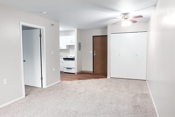 Spacious interior view of a resident room