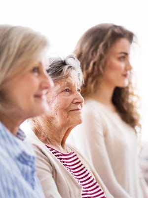 Close-up of residents enjoying a moment together