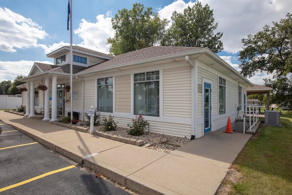 Exterior view of the Boardwalk Retirement Community building