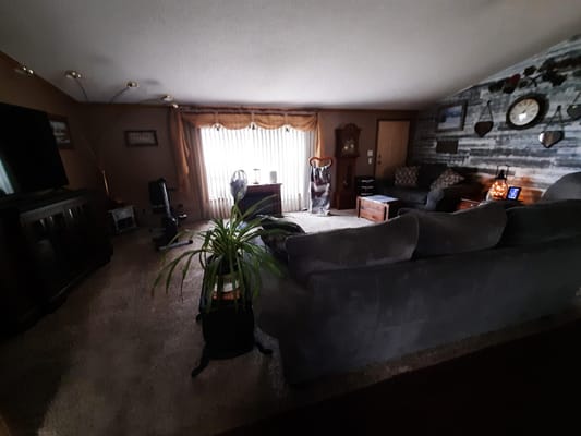 Comfortable living room space with seating and decor