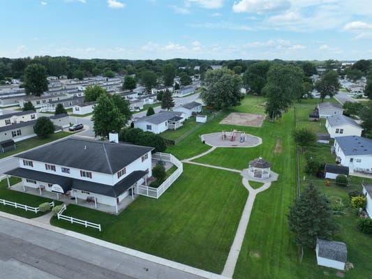 Aerial view of the Boardwalk Retirement Community outdoor space