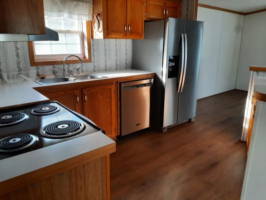 Bright kitchen area in a retirement community