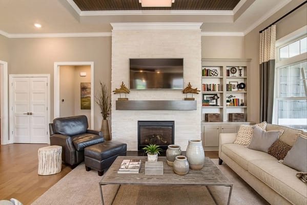 Cozy living room with comfortable seating and decor