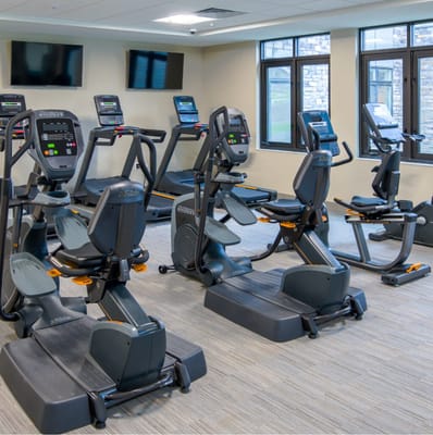 Modern gym equipment in a fitness center