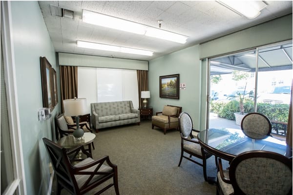 Interior common area with seating and tables