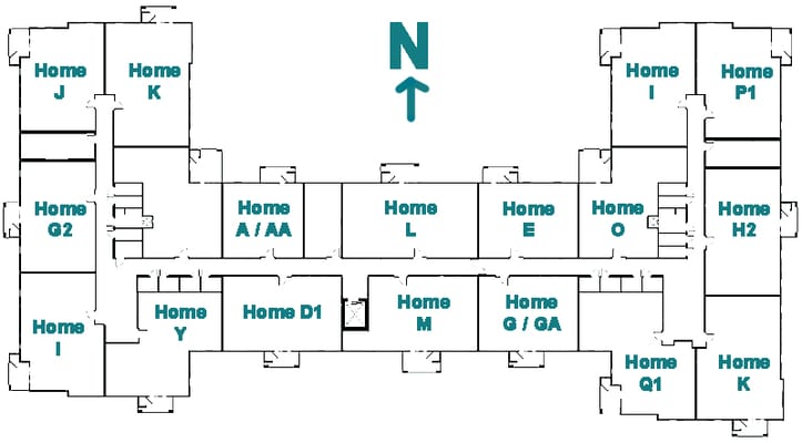 Architectural floor plan of the facility layout