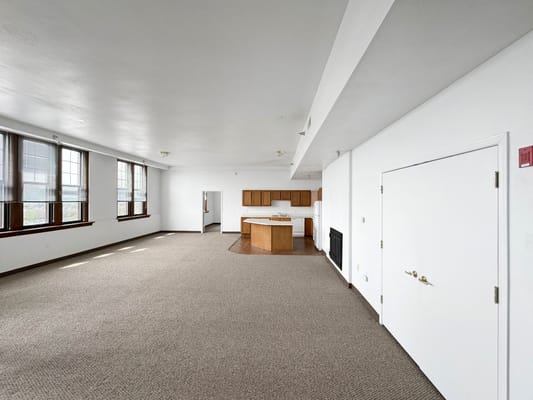Spacious interior view of a senior living apartment