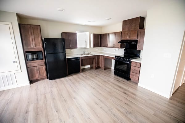 Modern kitchen interior in a senior apartment