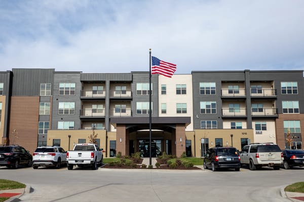 Exterior view of Attivo Trail facility with American flag