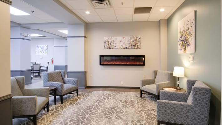 Cozy common area with seating and decor