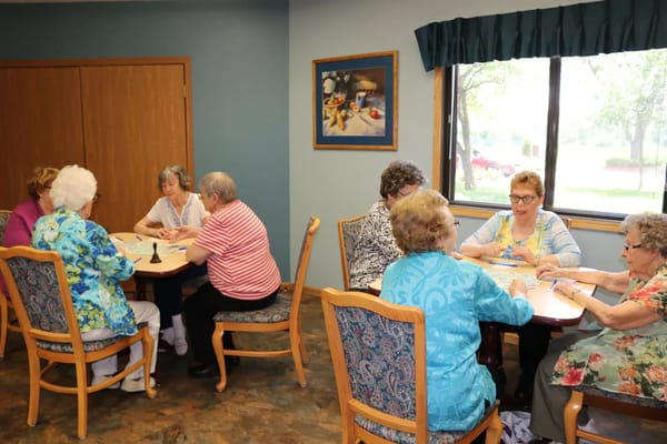 Residents engaged in an activity in a common area