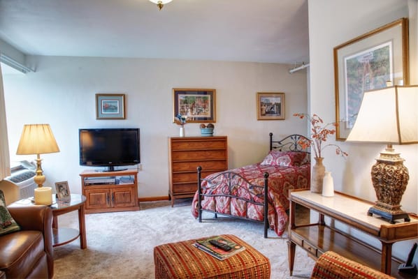 Cozy interior view of a resident room