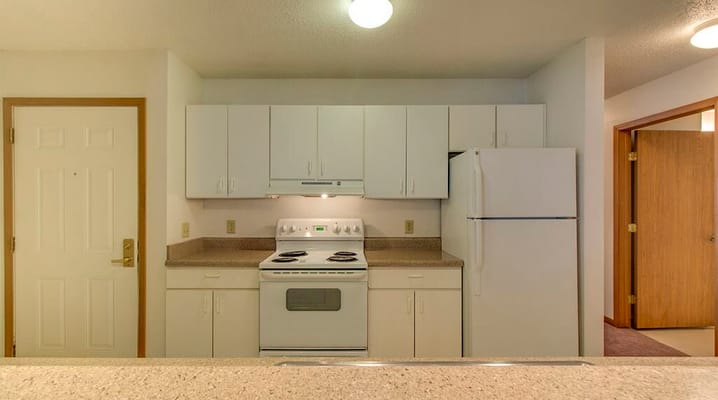 Bright kitchen with appliances and counter space