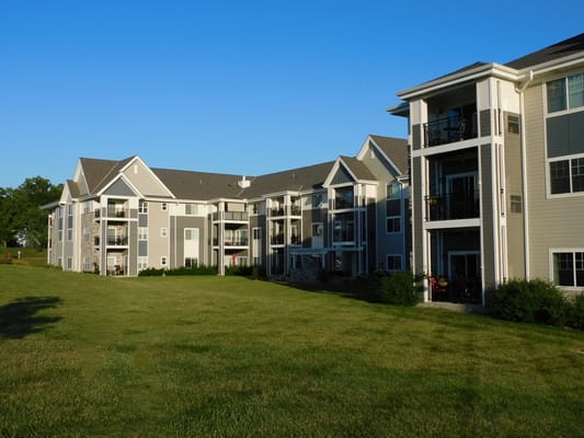 Exterior view of a senior living facility building