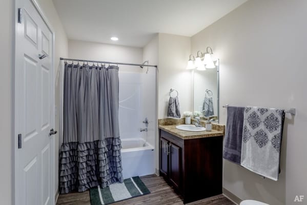 Clean and modern bathroom in a senior living facility