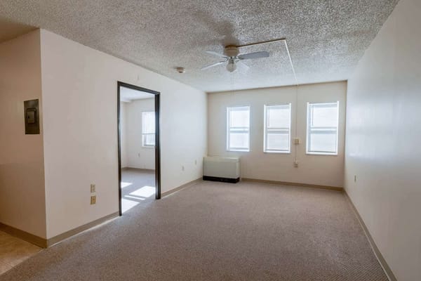 Interior view of a spacious resident room
