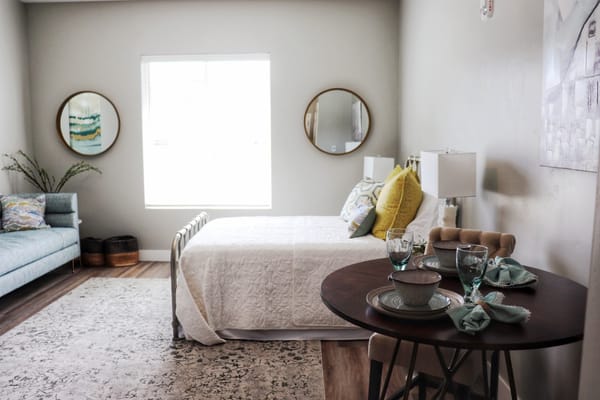 Stylish interior of a private resident room