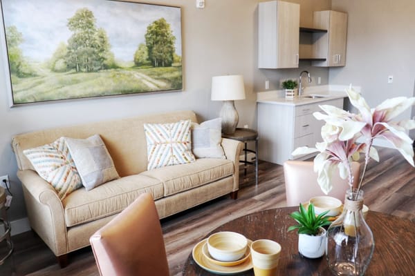 Cozy common area with comfortable seating and decor