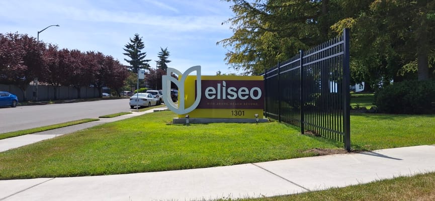 Facility logo displayed at the entrance