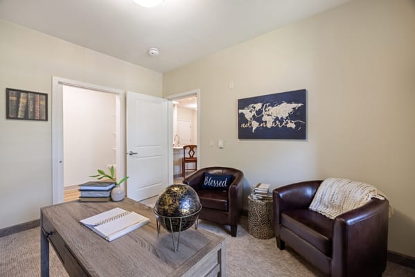 Cozy interior of a private resident room