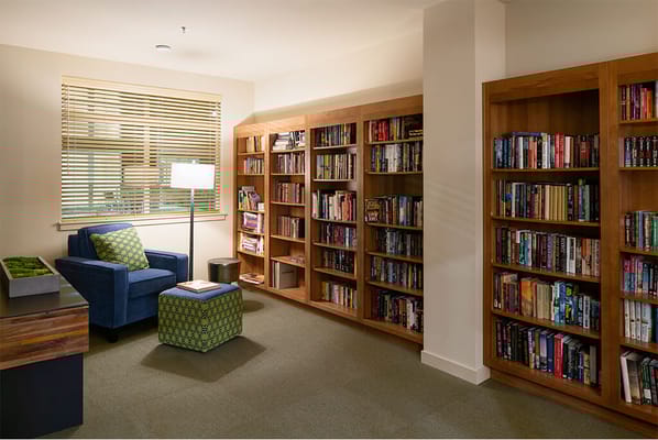 Cozy reading nook in a facility common area