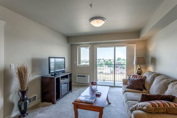 Cozy living room in assisted living facility