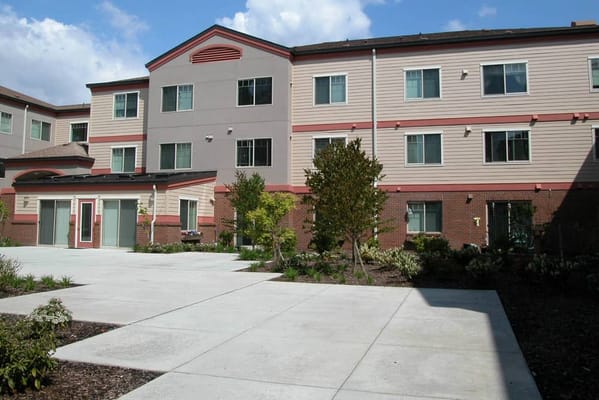 Exterior view of Sunset Garden Senior Living Apartments
