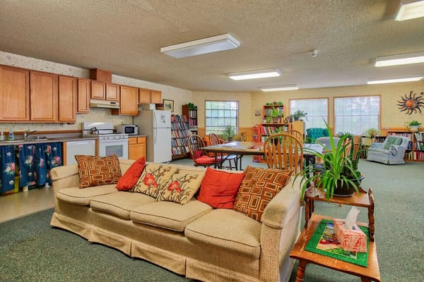 Interior view of a common area at a senior living facility