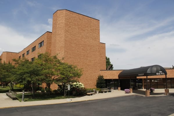 Exterior view of a senior living facility building