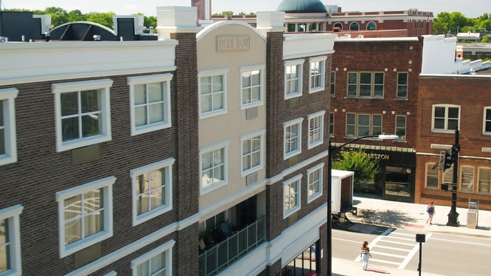 Exterior view of Park Row Senior Apartments