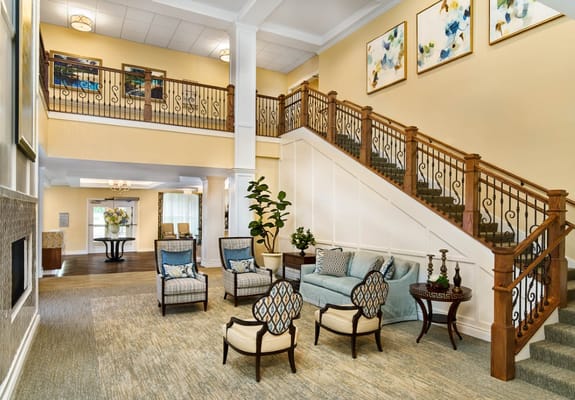 Bright common area with comfortable seating