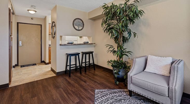Cozy interior of a senior apartment living room area