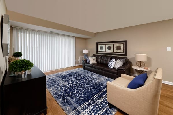 Bright, welcoming living room with modern furnishings